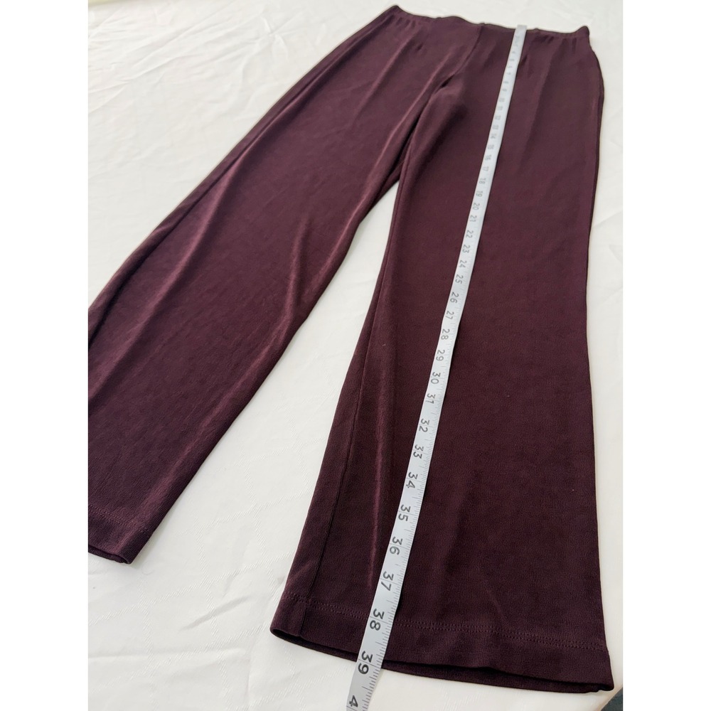 Chicos Travelers Plum Purple Slinky Knit Pants Pull On Elastic Waist Prep Med - Picture 8 of 10
